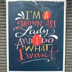 Emily McDowell Grown Lady Girl Power Print Dorm Business Salon Studio